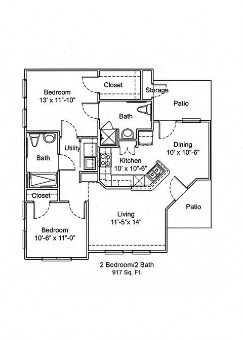 2 Bedroom Floor Plan
